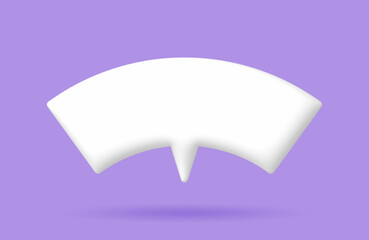 3D White speech bubble elements on Pale purple background, 3D rendering image, Clipping path Included.