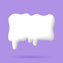 3D White speech bubble elements on Pale purple background, 3D rendering image, Clipping path Included.