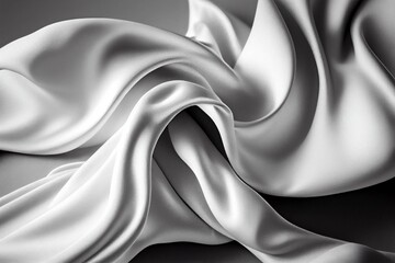 Plakat black and white photo of a white cloth. generative ai.