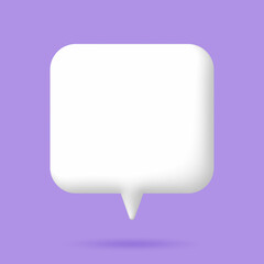 3D White speech bubble elements on Pale purple background, 3D rendering image, Clipping path Included.