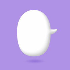 3D White speech bubble elements on Pale purple background, 3D rendering image, Clipping path Included.
