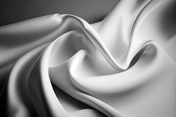 Naklejka na ściany i meble black and white photo of a white fabric. generative ai.