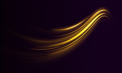 Shining spiral transparent glow effect.  Abstract shiny color gold wave design element. Vector illustration