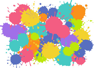 飛び散るインクやペンキのカラフル素材_ベクターイラスト