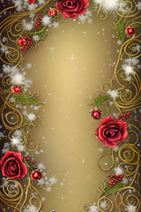 background with roses and hearts