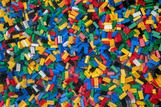 Bunch Lego Pieces At Amsterdam The Netherlands 9-11-2022