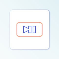 Line Pause button icon isolated on white background. Colorful outline concept. Vector