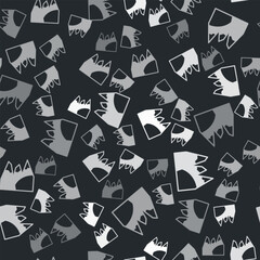 Grey Mountains icon isolated seamless pattern on black background. Symbol of victory or success concept. Goal achievement. Vector