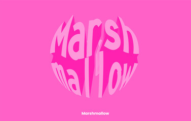 A logo with typeface for the marshmallow trademark. attractive lettering logo in eye-catching colors for marshmallow