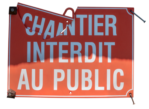  pancarte chantier interdit au public sur fond transparent