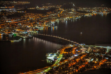view of tromso at night