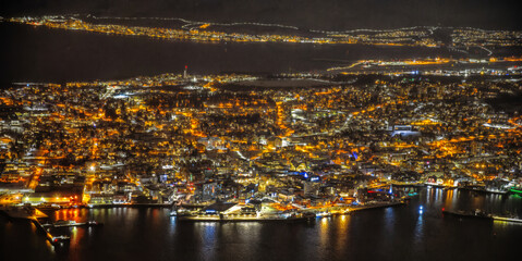 view of tromso at night