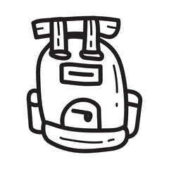 Doodle backpack icon outline vector