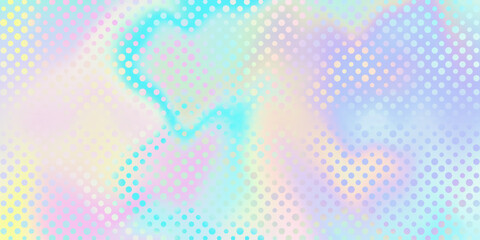 Hologram iridescent texture background, holographic foil with color gradient. Vector holographic rainbow of abstract colors blend mesh pattern