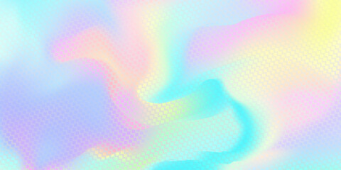 Holographic iridescent background or holograph foil texture, vector abstract pattern. Iridescent holographic rainbow colors gradient or hologram foil background