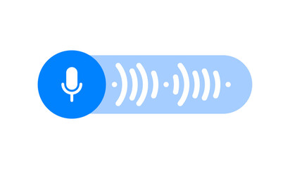 Voice message bubble, audio chat or messenger interface, vector UI UX. Voice message bubble of audio chat record play record for mobile phone messenger - 582395769