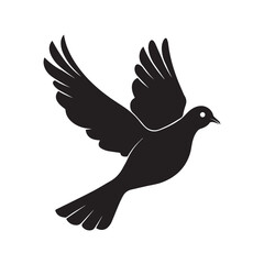pigeon icon black silhouette filled vector illustration eps