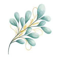 Obraz premium Blue Gold Leaf