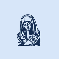 THESE HIGH QUALITY MOTHER MARIA VECTOR FOR USING VARIOUS TYPES OF DESIGN WORKS LIKE T-SHIRT, LOGO, TATTOO AND HOME WALL DESIGN