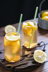 glass of lemonade on the table