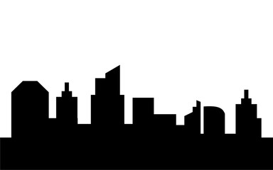 Silhouette of city and downtown with skyscraper isolated template