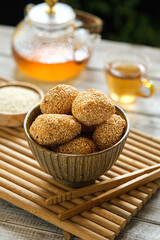 Crispy and sweet sesame ball