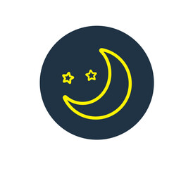 Fototapeta na wymiar Moon and star icon isolated on white background. night icon. Vector illustration