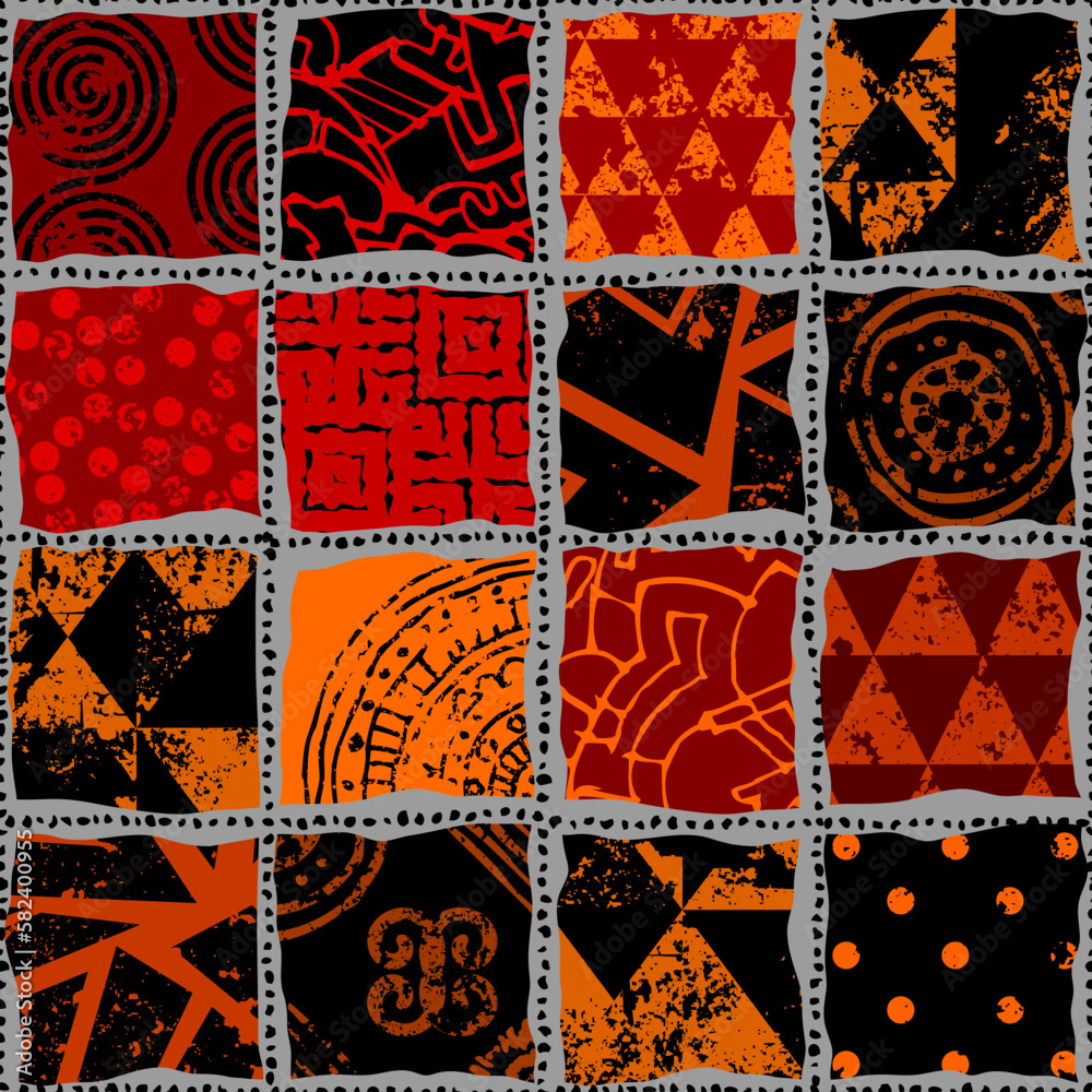 Poster Vector ethnic tribal pattern. Seamless vector image.