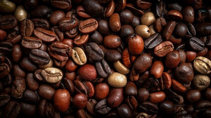 Fototapeta premium background for wallpaper.fried coffee beans. generative Ai, illustration