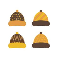 Winter hat set. Winter hat collection.