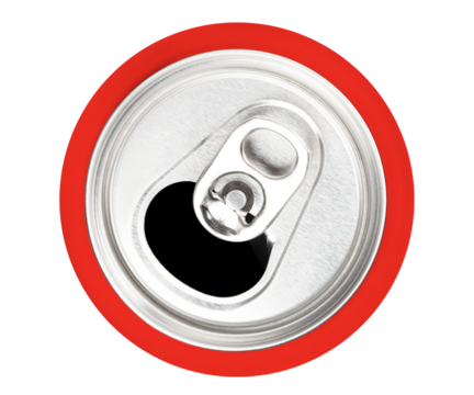 Red aluminium can cut out