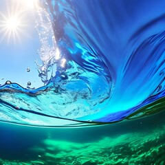 underwater shot of a wave, spalsh