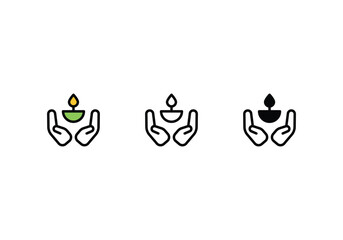 pray icons set with 3 styles, vector stock illustration


