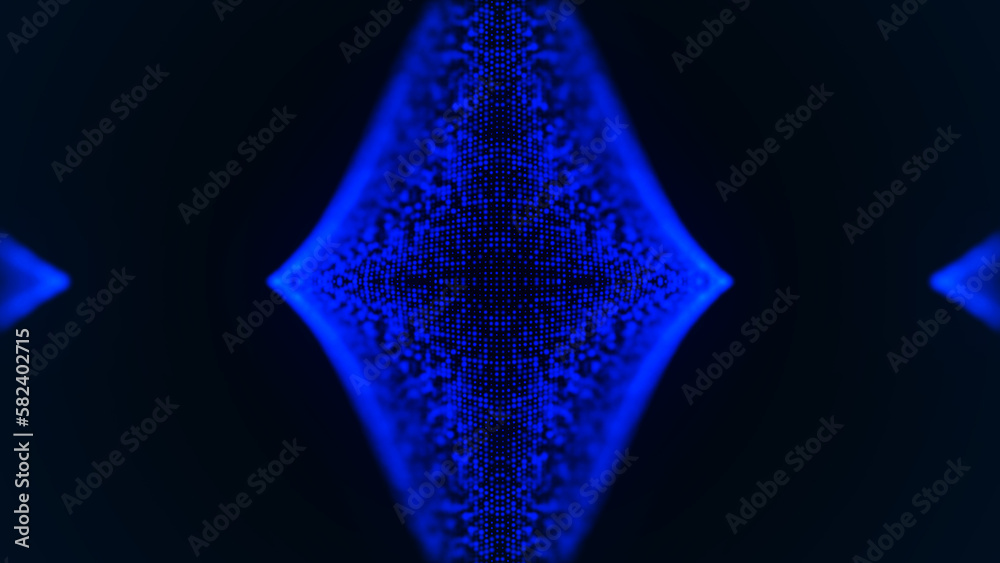 Poster digital technology background. wave of glowing points. futuristic background for presentation design