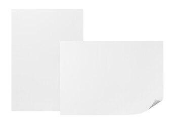 Blank paper sheets, cut out