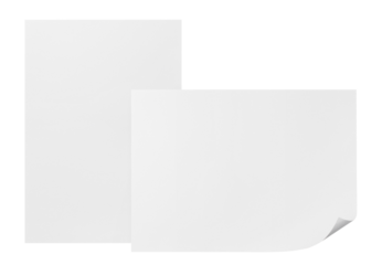 Blank paper sheets, cut out