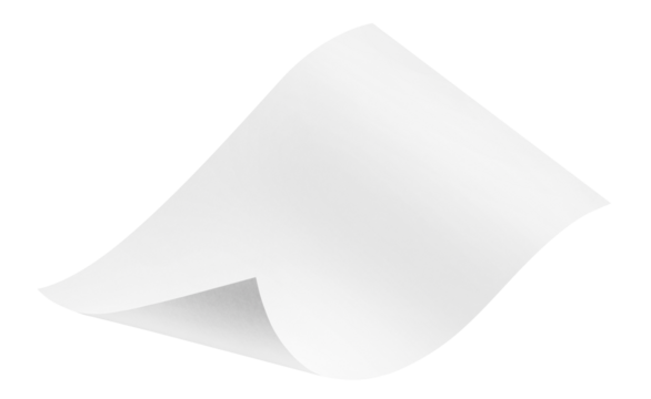 Blank bended paper sheet, cut out