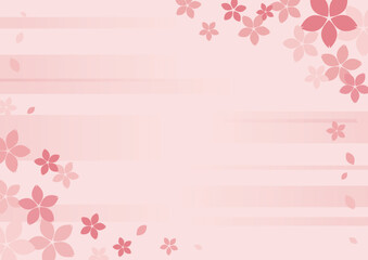 桜の花の背景素材　対角線フレーム　ピンク　ベクター