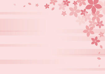 桜の花の背景素材　右上フレーム　ピンク　ベクター