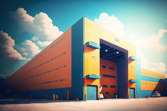warehouse for implementation of transportation and storage of goods, created with generative ai