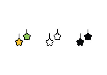 stars icons set with 3 styles, vector stock illustration


