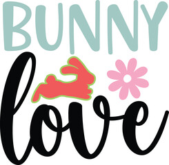 Bunny love  Easter svg best typography tshirt design premium vector