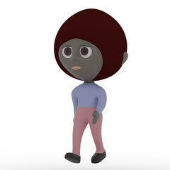 3d cute person walking