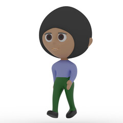 3d cute person walking