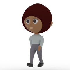 3d cute person walking