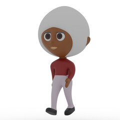3d cute person walking