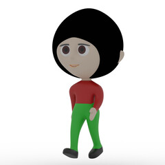 3d person with a smile