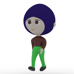 3d person with a smile