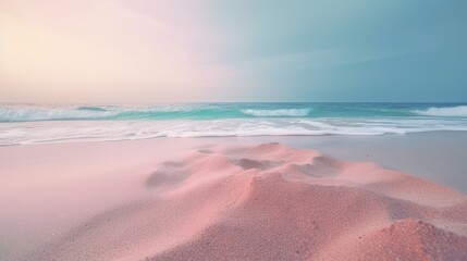 Obraz premium Beautiful sunset sky and ocean beach. generative ai 