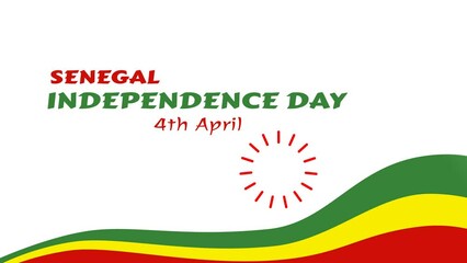 Senegal independence day animation. Senegalese national day 4th of April. Senegalese memorial holiday 4th of April video concept. Suitable for greeting animation